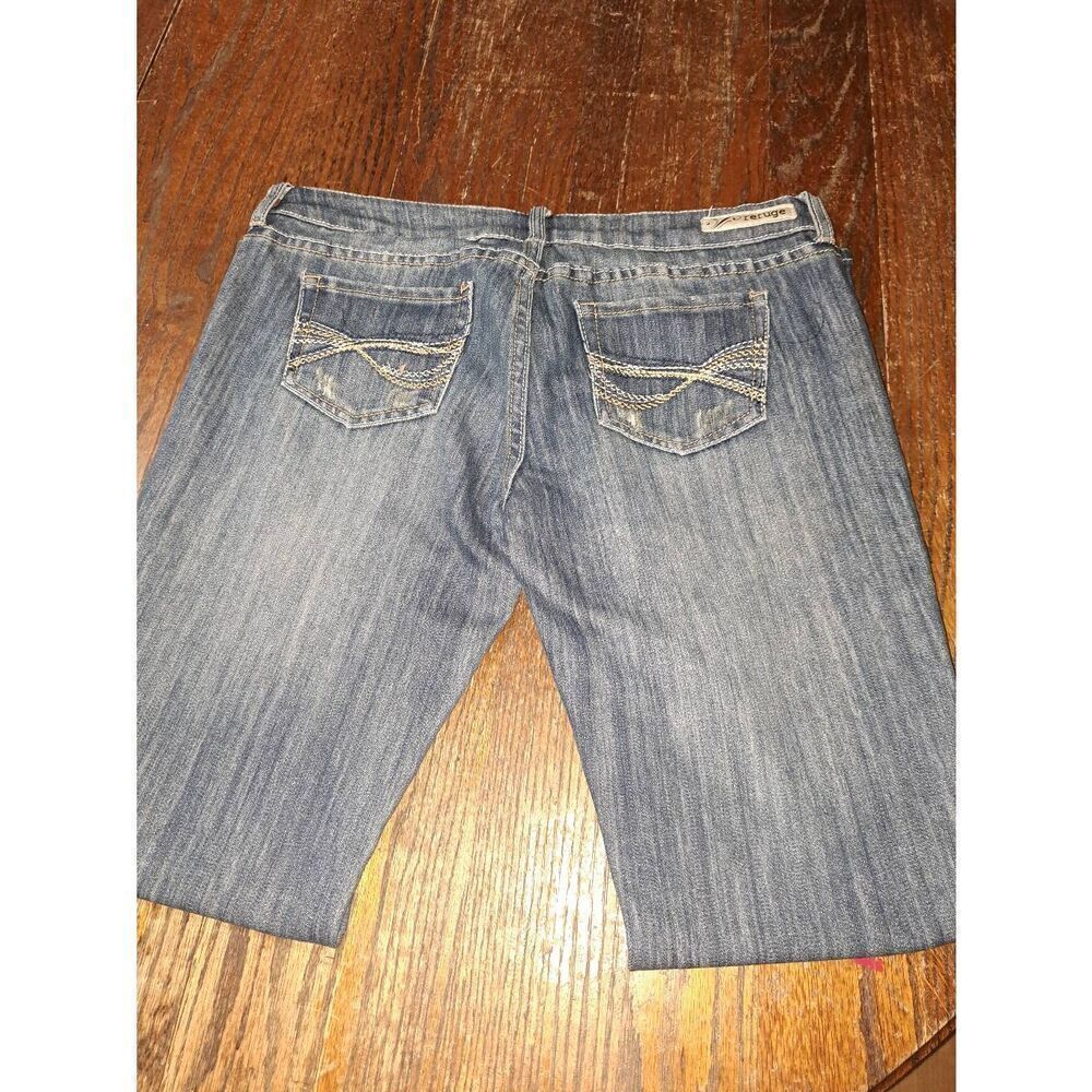 Size 8 Short Refuge Runway Everyday Boot Distressed Denim Boot Cut Blue Jeans - Picture 7 of 8